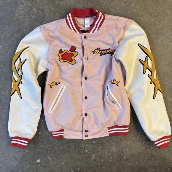 Demons Basement Sailor Moon Varsity Jacket Embroidered Pink Varsity Size Small - Picture 1 of 7